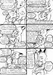 2016 anthro bed black_and_white blush bodily_fluids canid canine clothed clothing comic dialogue disney duo english_text eric_schwartz eyes_closed female fox furniture grin heart_symbol hi_res hitting hug humor inside judy_hopps kissing lagomorph leporid male male/female mammal monochrome nick_wilde one_eye_closed pun rabbit red_fox romantic romantic_couple sitting smile tears text topless true_fox zootopia