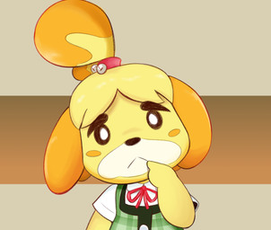 anthro bangs bell_hair_tie bent_arm black_eyes black_nose blonde_hair blush blush_stickers bow_tie brown_background button_(fastener) closed_frown clothed clothed_anthro clothed_female clothing curious facial_markings female female_anthro fingers floppy_ears fluffy_ears front_view frown frowning_at_viewer fur green_clothing green_topwear green_vest hair head_markings light looking_at_viewer lop_ears markings mouth_closed multicolored_hair muzzle_(marking) on_model orange_ears orange_hair pattern_clothing pattern_topwear pattern_vest plaid plaid_clothing plaid_topwear plaid_vest ponytail pupils red_bow_tie red_hair_tie shirt simple_background solo standing tail tail_markings teeth tongue topwear two_tone_hair two_tone_tail vest white_clothing white_markings white_pupils white_shirt white_topwear yellow_body yellow_fur cookieboy011 animal_crossing nintendo isabelle_(animal_crossing) canid canine canis domestic_dog mammal shih_tzu toy_dog 2025 colored digital_drawing_(artwork) digital_media_(artwork) english_description half-length_portrait lighting portrait shaded