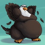 4_toes anisodactyl anthro avian_feet beak biped black_body black_claws black_feathers claws deep_navel digitigrade feathered_wings feathers feet hands_behind_head looking_at_viewer love_handles male moobs multicolored_body multicolored_feathers navel nude obese obese_anthro obese_male overweight overweight_anthro overweight_male scutes shadow simple_background smile solo standing teal_background thick_thighs toe_claws toes white_body white_feathers wide_hips winged_arms wings yellow_beak gritzoz angry_birds rovio_entertainment sega mighty_eagle accipitrid accipitriform avian bald_eagle bird eagle sea_eagle 1:1 2019 digital_media_(artwork)