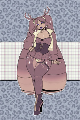 alternative_fashion antlers brown_body brown_fur choker clothed clothed_male clothing coat colored_nails corset cuffs_(clothing) eyeshadow femboy fur gyaru hair hooves horn j-fashion jewelry leopard_spots light_body light_skin lingerie lipstick long_ears long_hair long_nails looking_away makeup male markings multicolored_body multicolored_fur nails necklace orange_eyes panties purple_lipstick solo spots spotted_body spotted_fur standing topwear two_tone_body two_tone_fur underwear freepancakes felix_agalith animal_humanoid deer deer_humanoid faun humanoid mammal mammal_humanoid 2:3 absurd_res hi_res