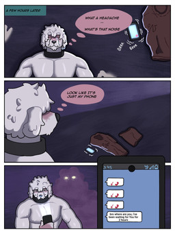 anthro bodily_fluids border cellphone clothing collar cum cum_on_ground electronics fur genital_fluids holidays lying male muscular on_back phone smartphone solo text thought_bubble torn_clothing white_body white_border white_fur micius halloween canid canine canis domestic_dog ghost mammal molosser mountain_dog saint_bernard spirit 3:4 comic english_text hi_res