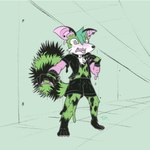 anthro blush fur goo-connected_lips goo_transformation green_body green_fur male piercing slime solo transformation teasnapple changed_(video_game) 1:1 hi_res