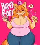 anthro big_breasts breasts cake cleavage clothed clothing dessert ear_piercing ear_ring female food hair heart_symbol piercing ring_piercing solo netamikatze creme_(creme-bean) domestic_cat felid feline felis mammal hi_res