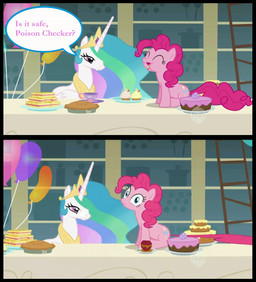 apple asking asking_another balloon beverage cake container cup cupcake cutie_mark dessert dialogue duo feathered_wings feathers female feral food fruit fur horn inflatable ladder party pastry pie pink_body pink_fur plant princess quadruped question royalty screencap shaped_balloon speech_bubble tail talking_to_another tea text white_body white_feathers window wings yes-no_question unknown_artist friendship_is_magic hasbro my_little_pony mythology pinkie_pie_(mlp) princess_celestia_(mlp) earth_pony equid equine horse mammal mythological_creature mythological_equine pony winged_unicorn comic english_text