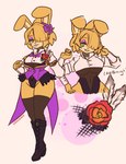 accessory anthro boots bow_tie clothed clothing eyeshadow female fingers flower footwear hair_accessory hair_ribbon legwear looking_at_viewer machine makeup plant ribbons rose_(flower) shoes solo thigh_highs croseneu five_nights_at_freddy's scottgames spring_bonnie_(fnaf) animatronic lagomorph leporid mammal rabbit robot 2023 digital_media_(artwork) hi_res