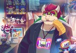 amazing_background anthro clock clothed clothing detailed_background eyewear fully_clothed glasses hair horn male name_tag photo plant plushie red_hair solo spikes suit jaokuma animal_crossing mario_bros nintendo splatoon bowser bowser_jr. elemental_creature flora_fauna koopa piranha_plant scalie 2019 detailed digital_media_(artwork)