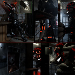 anthro basement cage drone guard hair latex locker male male/male military red_eyes red_hair solo kabalio-lll rexouium 1:1 3d_(artwork) absurd_res blender_(artwork) blender_cycles_(artwork) digital_media_(artwork) hi_res huge_filesize