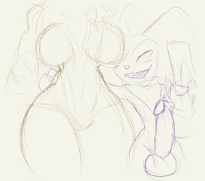 anthro arm_around_waist bent_arm big_breasts big_penis breasts camera casual_exposure duo electronics erection extended_arm featureless_breasts female genitals glans hand_on_another's_hip hand_on_hip hip_grab holding_object humanoid_genitalia humanoid_penis legs_together male male/female penis phone raised_arm raised_hand selfie size_difference smile standing burquina bandai_namco digimon canid canine digimon_(species) humanoid imp impmon mammal renamon