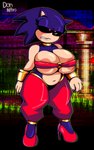 anthro areola areola_slip big_breasts breasts clothed clothing cosplay crossgender female footwear high_heels navel shoes slightly_chubby solo donnitro72 sega shantae_(series) sonic.exe_(creepypasta) sonic_the_hedgehog_(series) wayforward fan_character sonic.exe eulipotyphlan hedgehog mammal 5:8 hi_res