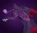 anthro anthro_pred bodily_fluids dripping esophagus fangs foam fur goo_drip guts hair horn larger_anthro larger_male larger_pred male male_pred muscular muscular_anthro muscular_male open_mouth oral_vore organs partially_inside purple_body purple_flesh purple_insides purple_internal red_eyes saliva saliva_drip saliva_string sharp_teeth simple_background size_difference slime smaller_anthro smaller_male soft_vore spiked_tail spikes spikes_(anatomy) stomach stomach_acid tail teeth throat tongue vore wet willing_pred willing_prey freakdan1el mythology devourer_(razor_koopa) canid canine dragon goo_creature goo_dragon mammal mythological_creature mythological_scalie scalie 2d_animation absurd_res animated digital_media_(artwork) hi_res loop motion_tweening no_sound short_playtime webm