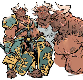 anthro armor biceps big_muscles big_pecs clothed clothing facial_hair facial_scar fur hair hammer holding_object holding_weapon hooves horn huge_pecs looking_at_viewer male manly muscular muscular_anthro muscular_male nipples nude paladin pecs scar shield shirt simple_background skimpy solo tools topwear unguligrade weapon kokukokuboo dungeons_and_dragons european_mythology greek_mythology hasbro mythology wizards_of_the_coast aldere bovid bovine mammal minotaur 2020 digital_media_(artwork) hi_res multiple_images