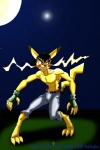 bottomwear claws clothed clothing electric full_moon fur gloves handwear male moon night outside pants sky solo star starry_sky tail teeth transformation yellow_body yellow_fur black-rat nintendo pokemon ash_ketchum ashchu pokemon_trainer generation_1_pokemon mammal pikachu pokemon_(species) rodent digital_drawing_(artwork) digital_media_(artwork)