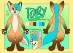 anthro badge bow_(feature) femboy front_view male solo text view xblueashesx toby_fennec canid canine fennec_fox fox mammal true_fox bust_portrait english_text model_sheet portrait