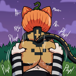 ambiguous_penetration anthro big_butt butt duo female female_focus female_penetrated food for_a_head fruit genitals male male/female male_penetrating male_penetrating_female on_bottom on_top outside_sex penetration penis plant pumpkin pumpkin_head reverse_cowgirl_position sex solo_focus sound_effects nardojfuckin epic_games fortnite meow_skulls spice_(fortnite) felid feline mammal object_head hi_res
