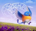 blue_body blue_feathers cloud eyes_closed feathered_wings feathers feral field flower flying g_clef grass male musical_note musical_symbol open_mouth orange_body orange_feathers outside plant singing sky solo symbol white_body white_feathers wings piper_thibodeau avian bird bluebird oscine passerine thrush_(bird) 2019 digital_media_(artwork) digital_painting_(artwork)