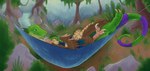 cuddling duo forest hammock jungle love petting plant scratching tree kmcallah hi_res