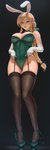 big_breasts blonde_hair breasts bunny_costume clothing costume female footwear green_eyes hair high_heels humanoid_pointy_ears legwear long_hair not_furry pointy_ears shoes solo thigh_highs sciamano240 elf humanoid mammal hi_res