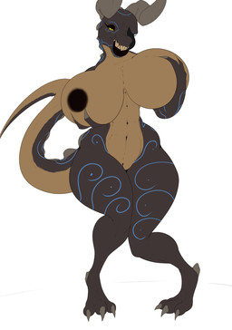 anthro big_breasts breasts curvy_figure female genitals horn huge_breasts licking licking_lips licking_own_lips nipples nude self_lick solo standing tail tongue tongue_out voluptuous vulva wide_hips pillowymounds fallout microsoft deathclaw scalie character_request hi_res unavailable_at_source