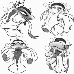 3_toes accessory ahegao alternate_color alternate_species ambiguous_gender anthro blush bodily_fluids claws clothing duo eyeshadow feet female finger_in_mouth finger_suck flat_chested fur gaping_mouth genitals hand_in_mouth hand_on_face hat headgear headwear heart_eyes heart_symbol humanoid_genitalia humanoid_hands humanoid_penis long_neck looking_pleasured makeup male male/female mouth_play multicolored_body multiple_penises_pictured neck_grab open_mouth oral oral_penetration penetration penis pin_accessory pin_button saliva simple_background sucking surrounded_by_penises sweat tail tears tears_of_pleasure teeth toe_claws toes tongue tongue_out whiskers white_background white_body white_fur jfurby can't_see_the_haters nintendo pokemon sylvie_(wups) generation_5_pokemon mammal mienshao mustelid musteline pokemon_(species) true_musteline weasel 1:1 2025 black_and_white bust_portrait digital_media_(artwork) hi_res meme monochrome multiple_scenes portrait shaded sketch