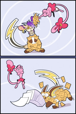 clipboard duo hypnosis inanimate_transformation mind_control paper tail text transformation trevor-fox nintendo pokemon animate_inanimate generation_1_pokemon legendary_pokemon mew_(pokemon) paper_creature pokemon_(species) raichu 2:3 hi_res