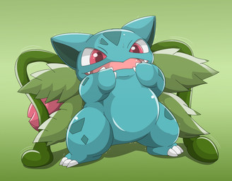 ambiguous_gender feral open_mouth plant solo standing type nintendo pokemon elemental_creature flora_fauna generation_1_pokemon ivysaur pokemon_(species) scalie 2015
