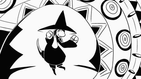abstract_background ambiguous_gender clothed clothing dancing eyes_closed long_ears long_tail looking_at_viewer smile solo tail dragonweirdo lizard reptile scalie 16:9 2d_animation animated frame_by_frame hi_res monochrome widescreen