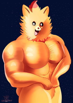abs anthro flexing flexing_bicep flexing_both_biceps flexing_muscles flexing_pecs forearm_muscles male muscular muscular_anthro muscular_male nude nude_male pecs cachuchas nintendo pokemon pokemon_winds_and_waves generation_10_pokemon pokemon_(species) pombon 2026 absurd_res half-length_portrait hi_res portrait