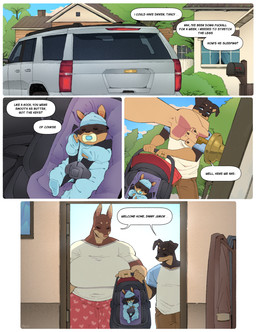 anthro big_breasts biped black_body black_fur black_nose breasts brown_body brown_fur building clothed clothed_anthro clothed_female clothed_male clothing dialogue eyelashes female female_anthro fingers fully_clothed fully_clothed_anthro fully_clothed_female fully_clothed_male fur good_parenting group happy house huge_breasts husband_and_wife larger_female male male/female married_couple muscular muscular_anthro muscular_female neonate object_in_mouth pacifier pacifier_in_mouth profanity size_difference slice_of_life smaller_male smile speech_bubble sport_utility_vehicle text thick_thighs trio vehicle young young_anthro young_male roly chevrolet chevrolet_suburban general_motors daniel_porter daniel_porter_jr. tracy_porter canid canine canis dobermann domestic_dog mammal pinscher 2025 comic digital_drawing_(artwork) digital_media_(artwork) english_description english_text hi_res father_(lore) father_and_child_(lore) father_and_son_(lore) mother_(lore) mother_and_child_(lore) mother_and_son_(lore) parent_(lore) parent_and_child_(lore) parent_and_son_(lore) son_(lore)