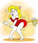 anthro breasts cleavage clothed clothing female hair plunger plunger_butt_grab solo joaoppereiraus animaniacs warner_brothers minerva_mink mammal mink mustelid musteline true_musteline hi_res