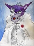 anthro cloak clothing cosplay dress_shirt facial_hair flower fur male mustache plant purple_body purple_fur rose_(flower) shirt solo topwear amberpalette sherlock_hound_(series) the_phantom_of_the_opera erik_(the_phantom_of_the_opera) moriarty_(sherlock_hound) canid canine canis mammal wolf 2004 crossover traditional_media_(artwork)