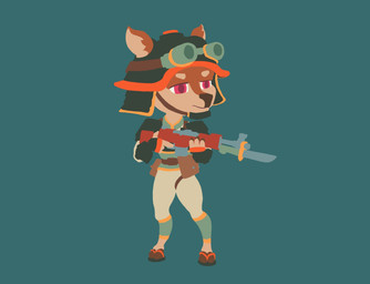 ambiguous_gender armor bayonet clothing fanny_pack female footwear goggles_on_headwear gun headgear helmet knife male military mouth_closed ranged_weapon rifle samurai sandals shoes soldier solo tan_body warrior weapon tass_the_bovine bovid bovine canid canine canis deer mammal wolf hi_res