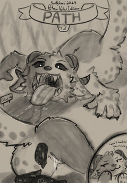 after_vore anthro bodily_fluids bone bones_in_feces butt death disposal fatal_vore feces female fur genitals nude pooping simple_background skull solo tail tazi_(scottglass) text vore vulva scottglass inktober mammal digital_media_(artwork) english_text hi_res