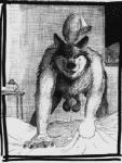 1995 anthro balls bd bed bedroom bodily_fluids canid canine canis desk dipstick_tail fur furniture genital_fluids genitals graphite_(artwork) greyscale half-closed_eyes humanoid_genitalia humanoid_penis looking_at_viewer low_res male mammal markings monochrome multicolored_tail narrowed_eyes nude pencil_(artwork) penis precum seductive slightly_chubby smile solo table tail tail_markings tongue traditional_media_(artwork) window wolf