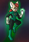 anthro green_lantern_ring male pose ring solo taillove_(artist) green_lantern_(series) maccy_(character) canid canine fox mammal hi_res