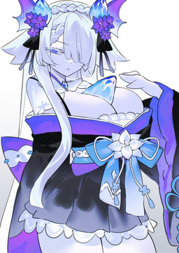 accessory black_clothing blue_eyes bow_ribbon breasts clothing dress female flower flower_in_hair gem hair hair_accessory jewelry plant shoulderless_shirt simple_background solo white_background white_body white_hair chunniwa nintendo pokemon gardevoir generation_3_pokemon humanoid pokemon_(species) hi_res