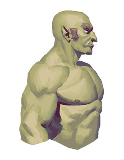 biceps brown_eyebrows brown_facial_hair brown_sideburns eyebrows facial_hair green_body looking_aside male muscular muscular_humanoid muscular_male nipples nude nude_humanoid nude_male side_view sideburns simple_background solo thick_eyebrows white_background kingarthur_i humanoid orc 2023 digital_drawing_(artwork) digital_media_(artwork) half-length_portrait portrait