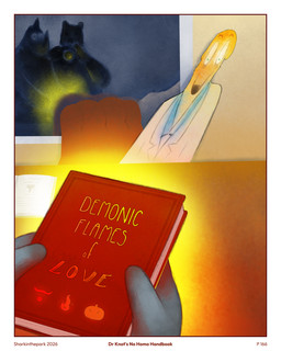 anthro book border camera cameraman chair clothing coat doctor fire food fruit fur furniture glowing grey_body grey_skin group holding_book holding_object horn male plant pumpkin red_book reflection stretched topwear trio white_border white_clothing white_coat white_topwear yellow_body yellow_fur sharkinthepark dr_knot_(sharkinthepark) bovid bovine canid canine cattle mammal rhinoceros 2026 4:5 absurd_res hi_res