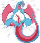 anus bed dragon erection feral furniture generation_3_pokemon genitals hi_res hurikata looking_at_viewer male membrane_(anatomy) membranous_wings mythological_creature mythological_scalie mythology nintendo nude penis pokemon pokemon_(species) salamence scalie simple_background solo tail white_background wings