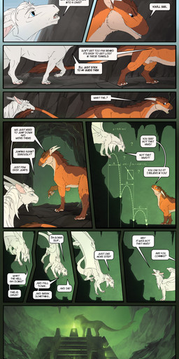 animal_genitalia balls bite brown_body brown_fur claws dialogue digitigrade duo feet feral fully_sheathed fur genitals hindpaw horn jumping male male_feral mane pawpads paws quadruped scales sheath species_transformation tail tail_bite tail_in_mouth text tongue tongue_out transformation white_body white_scales wings dragonlovers rast mythology fenrise rast_(character) dragon felkin mythological_creature mythological_scalie scalie absurd_res comic english_text hi_res long_image tall_image
