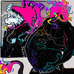 4_arms ambiguous_gender anthro black_body blue_body blue_fur blue_markings colored_fire colored_tongue duo fire flaming_head flaming_tail fur halo holding_stomach male male/ambiguous markings multi_arm multi_limb oral_vore rumbling_stomach tail vore whiskers white_body white_fur sadist69 mythology kaydelas dragon mythological_creature mythological_scalie scalie unknown_species 1:1 absurd_res hi_res
