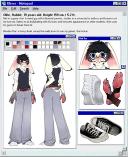 5_toes anthro buckteeth clothing eyewear feet floppy_ears foot_focus footwear glasses humanoid_feet lop_ears male plantigrade profanity shoes sneakers socks solo stirrup_footwear stirrups teeth text toes kinneru ollie_(0xk1ru) lagomorph leporid mammal rabbit 2026 english_text hi_res model_sheet