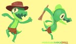 anthro back_spikes barefoot big_eyes black_eyes bottomwear clothed clothing cowboy_hat feet glistening glistening_body glistening_bottomwear glistening_clothing glistening_eyes glistening_face glistening_hand glistening_leg glistening_nose glistening_shorts glistening_skin green_body green_nose green_skin green_spikes green_tail hair happy hat head_spikes headgear headwear holding_object holding_stick holding_weapon long_tail looking_at_viewer male multicolored_body multicolored_skin open_mouth open_smile pupils raised_arm raised_leg raised_stick raised_tail round_eyes round_head running shadow sharp_teeth short_hair shorts shorts_only simple_background skinny_anthro slit_pupils smile smiling_at_viewer solo spiked_tail spikes spikes_(anatomy) stick tail teeth toony topless topless_anthro topless_male two_tone_body two_tone_skin weapon wide_eyed wood yellow_background yellow_sclera young young_anthro maridiansnack lil_gator_game lil_gator alligator alligatorid crocodilian reptile scalie 2022 absurd_res detailed hi_res