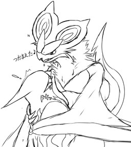 ambiguous/ambiguous ambiguous_gender anthro bat_nose beak big_ears biped blush blush_lines bottomless bra bra_only claws clothed clothing dialogue duo emanata exclamation_point eyebrows fangs feral flirting hug mane mostly_nude_ambiguous mostly_nude_anthro neck_tuft open_mouth sparkles spiked_tail spikes spikes_(anatomy) tail tapering_tail teeth text tuft underwear underwear_only winged_arms wings kikukai_gekoaro nintendo pokemon avian generation_6_pokemon noivern pokemon_(species) talonflame japanese_description japanese_text monochrome sketch translated