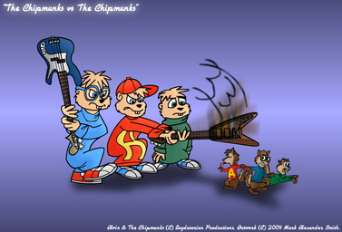 4_fingers angry anthro attack barefoot biped black_eyewear black_glasses black_nose blue_clothing blue_eyes blue_footwear blue_shoes blue_sweatshirt bottomless bottomless_anthro bottomless_male brown_body brown_fur brown_nose buckteeth cheek_tuft clenched_teeth clothed clothing copyright_notice electric_guitar eyes_closed eyewear facial_tuft feet fingers fleeing footwear fur glance glancing_back glare glaring_at_another glasses green_clothing green_eyes green_sweater green_topwear group guitar hair hat head_tuft headgear headwear holding_guitar holding_musical_instrument holding_object lines_drawn looking_at_another looking_down looking_down_at_another male motion_lines multicolored_body multicolored_fur musical_instrument nervous open_mouth panicked_look panicking paws plucked_string_instrument purple_background purple_eyewear purple_glasses raised_tail red_baseball_cap red_clothing red_footwear red_hat red_headwear red_shoes red_sweater red_topwear round_glasses running scared shadow shoes simple_background size_difference square_crossover standing string_instrument sweater tail tan_body tan_fur tan_hair teeth text threatening tongue tongue_out toony topwear trio tuft two_tone_body two_tone_fur two_tone_tail wearing_glasses white_sclera white_text young young_anthro young_male keenfox alvin_and_the_chipmunks alvin_and_the_chipmunks_(1983) alvin_and_the_chipmunks_(live-action) alvin_seville simon_seville theodore_seville chipmunk ground_squirrel mammal rodent sciurid 2009 artist_name colored copyright_name dated digital_drawing_(artwork) digital_media_(artwork) english_text shaded brother_(lore) brothers_(lore) sibling_(lore)