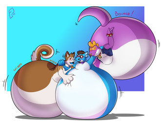 4_fingers anthro belly big_belly blue_body blush bouncing brown_body brown_eyes countershading eyebrows eyewear fingers glasses group head_tuft huge_belly hyper hyper_belly inflated_belly inflation legless male motion_lines one_eye_closed open_mouth open_smile purple_body simple_background smile sound_effects spherical_inflation tail text toony triangle_nose trio tuft wearing_glasses white_background white_body white_countershading year kanjojolteon mario_bros mythology nintendo canid canine canis domestic_dog dragon mammal mythological_creature mythological_scalie purple_yoshi scalie yoshi 2022 absurd_res english_text hi_res