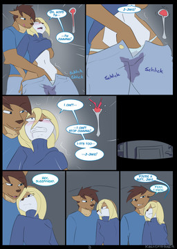 ahegao anthro blonde_hair blue_clothing blue_eyes blue_shirt blue_sweater blue_t-shirt blue_topwear bodily_fluids bottomwear breasts brown_body brown_fur brown_hair brown_nose clenched_teeth clothing dialogue drooling duo eyebrow_through_hair eyebrows female from_behind_position frown fur genital_fluids grey_background grey_bottomwear grey_clothing grey_pants hair hand_in_pants hand_on_breast long_pants looking_at_another looking_pleasured male masturbation motion_lines multicolored_body multicolored_fur navel nudging open_mouth panties pants saliva scientific_instrument sex shirt short_hair simple_background sitting sound_effects speech_bubble sweater t-shirt talking_to_another tan_body tan_fur teeth text thermometer tongue tongue_out topwear translucent translucent_hair turtleneck two_tone_body two_tone_fur underwear vaginal_fluids waking_up white_body white_fur white_sclera kanashiipanda book_of_lust caroline_waters jake_hart canid canine canis lagomorph leporid mammal rabbit wolf 2022 comic digital_drawing_(artwork) digital_media_(artwork) english_text hi_res