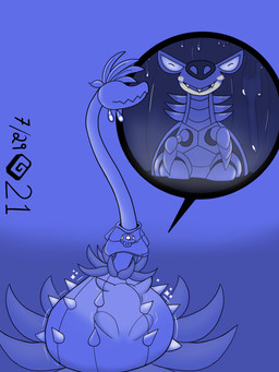 ambiguous_gender ambiguous_pred ambiguous_prey anthro anthro_prey blush clothing cutaway duo eyes_closed fungus healing_vore inside_stomach internal leaf mushroom open_mouth plant plant_pred plant_vore sharp_teeth shirt spikes spikes_(anatomy) super_mushroom t-shirt teeth topwear vore dezzykitsune mario_bros nintendo pokemon sly_(dezzykitsune) armaldo elemental_creature flora_fauna fossil_pokemon generation_3_pokemon pokemon_(species) 2021 3:4 dated hi_res restricted_palette