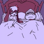 after_sex anthro bed breasts duo female furniture humanoid_on_anthro inside lying machine male male/female on_bed under_covers unknown_artist cave_story chaco_(cave_story) quote_(cave_story) humanoid lagomorph mammal mimiga robot 1:1 low_res