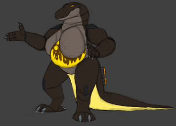 anthro big_breasts breasts featureless_breasts featureless_crotch female huge_breasts lamp lava_lamp machine musclegut muscular muscular_female non-mammal_breasts overweight overweight_anthro overweight_female solo jaspertmutt android dinosaur prehistoric_species reptile robot robot_anthro saurischian scalie theropod tyrannosaurid tyrannosauroid tyrannosaurus tyrannosaurus_rex