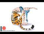 blue_hair bra braided_hair clothing female hair panties solo text underwear wolfpsalm felid humanoid hybrid mammal pantherine tiger 2020 sketch url